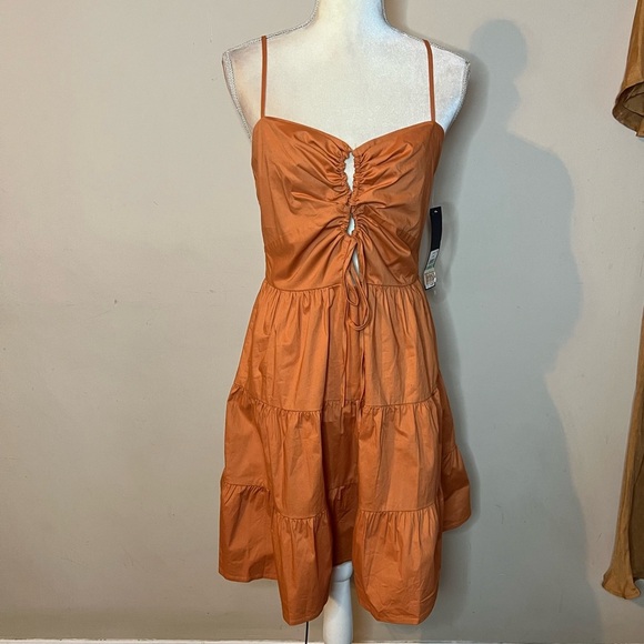 💃🏻RACHEL Rachel Roy Orange Ruffled Tie Front Sundress - Picture 2 of 7